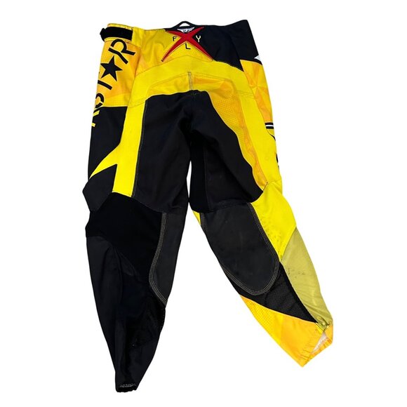 Fly Racing Rockstar Kinetic Mesh Tech Motocross Pants Size 32 Black & Yellow - Picture 2 of 11